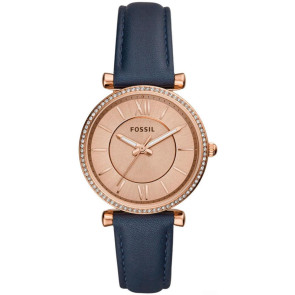 Watch strap Fossil ES4485 Leather Blue 16mm